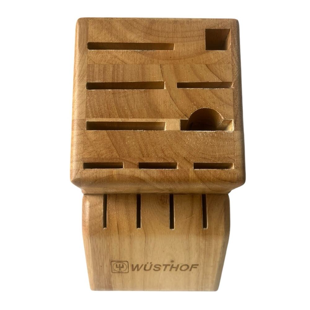 WUSTHOF 13 Slots Knife Wood Block Light Oak Kitchen Counter Beechwood